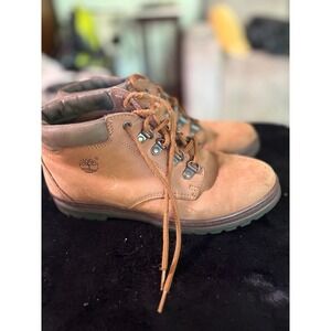 Timberland Mens Tan Nubuck Leather Ankle Hiking Boots Size 8 M 52100